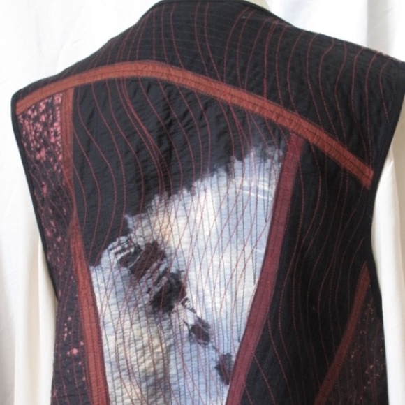 UNIQUE, REVERSIBLE HAND MADE, HAND DYED VEST - Picture 4 of 8